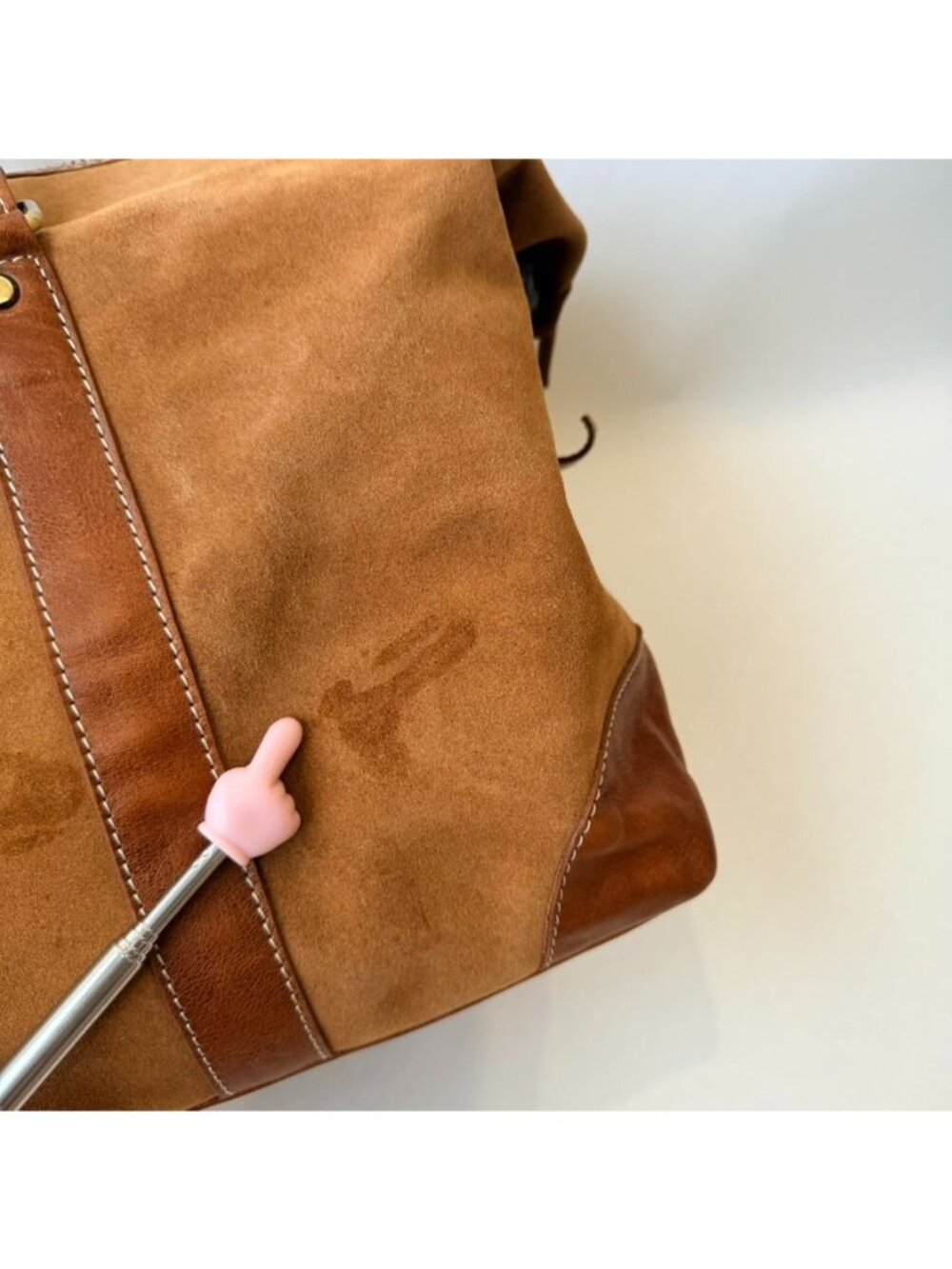 F.H. Wadsworth NYC Suede Leather Duffle Travel Bag Weekender Brown - Picture 15 of 16